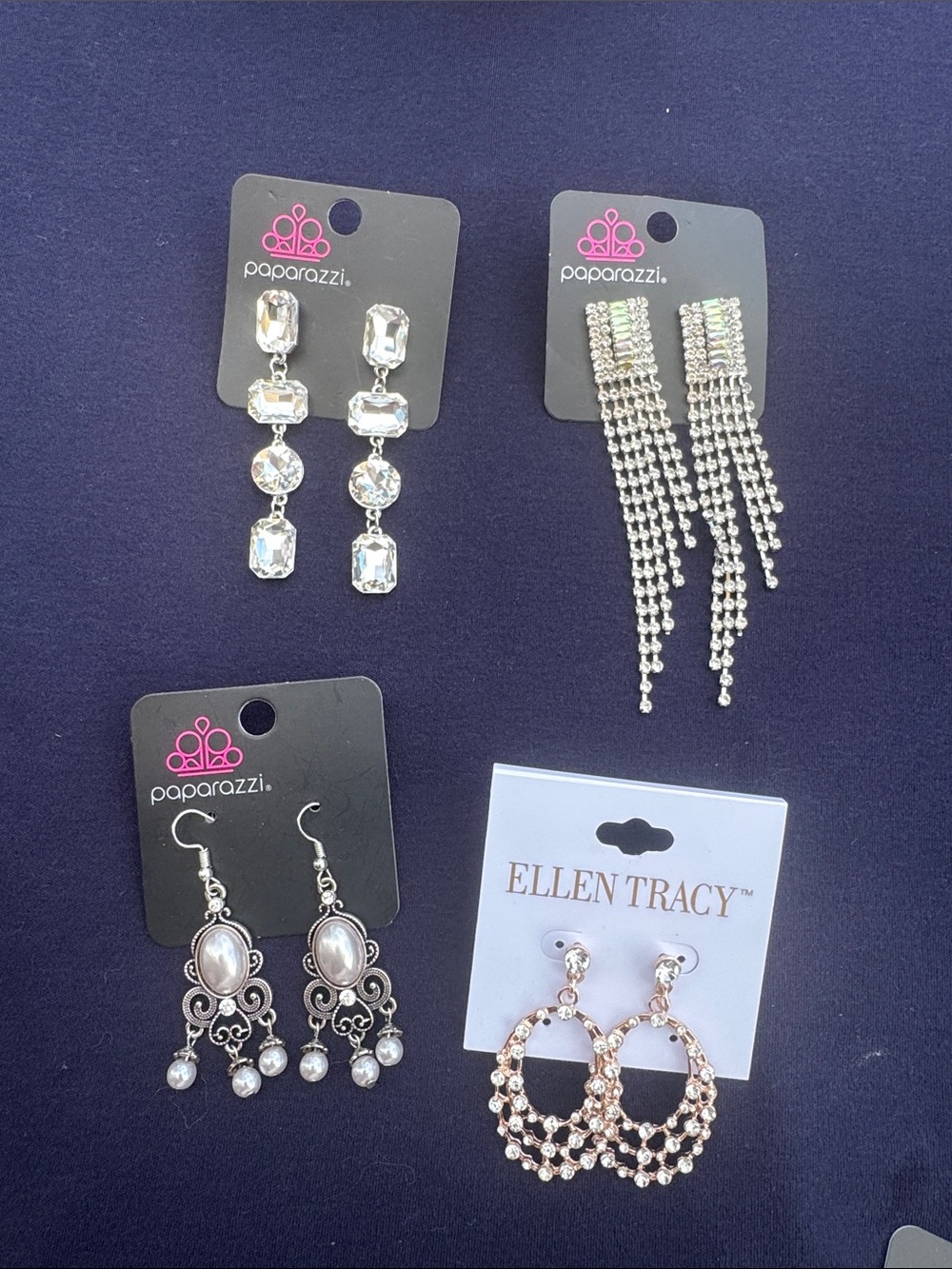 Paparazzi and Ellen Tracy Earrings Collection – Silver and Rose Gold Styles